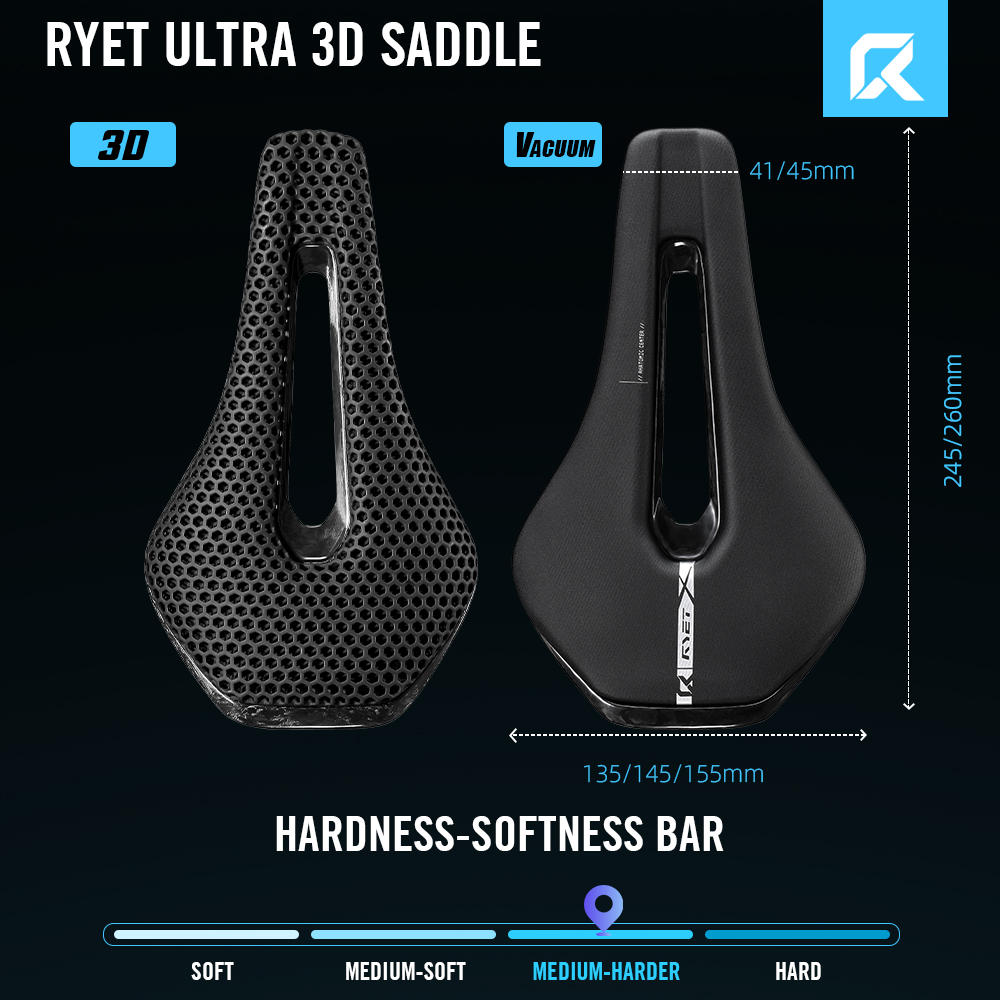 RYET 3D 프린팅 풀 카본 자전거 안장, MTB 그 - Mtb Saddle Lightweight 리뷰 및 가격