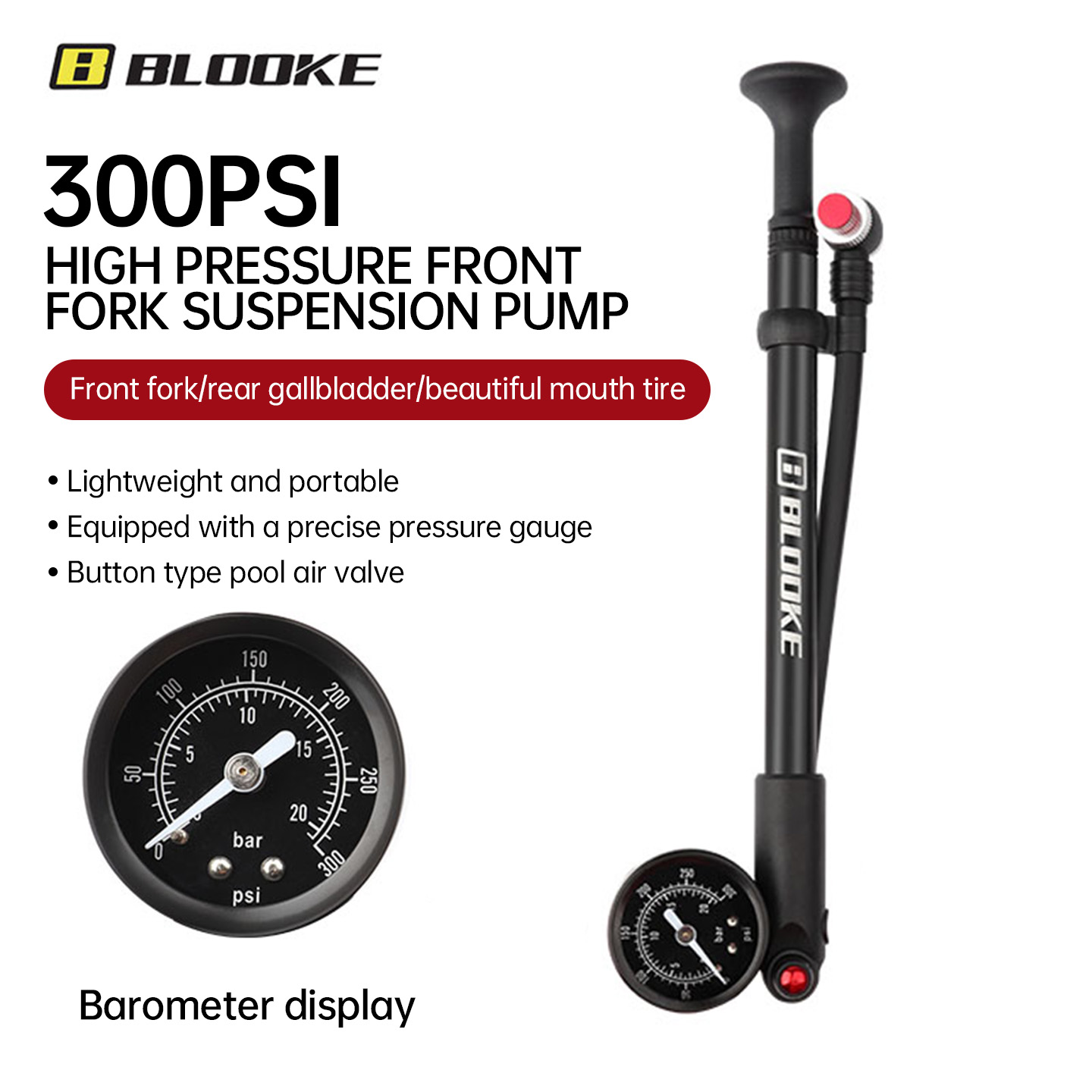 BLOOKE MTB 고압 충격 흡수 펌프 산악 자전거  - Shock Pump Suspension 리뷰 및 가격
